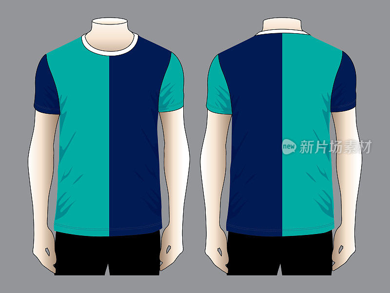 T-Shirt Design Vector (Navy Blue / Turquoise)
